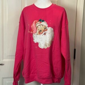 Gildan Pink Santa Sweatshirt